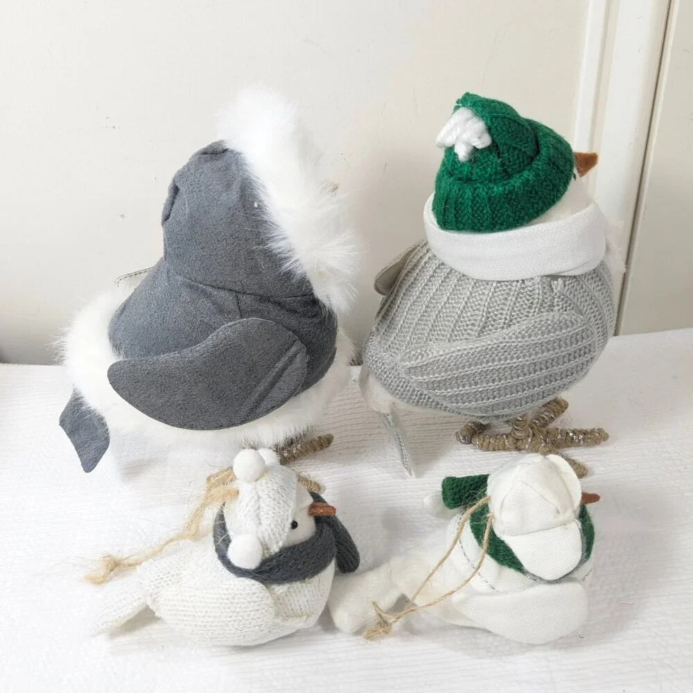 Spritz Target Bird set 2018 Juniper &‎ Alder & 2 ornaments set white green gray